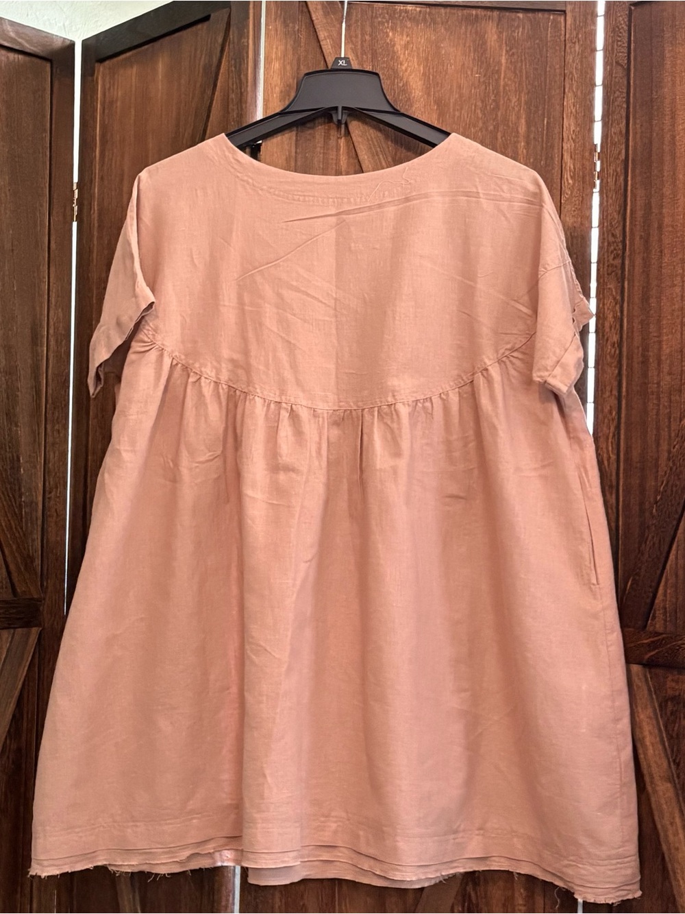 Grade & Gather Short Sleeve Mini Dress in Taupe; Large - Picture 14 of 14